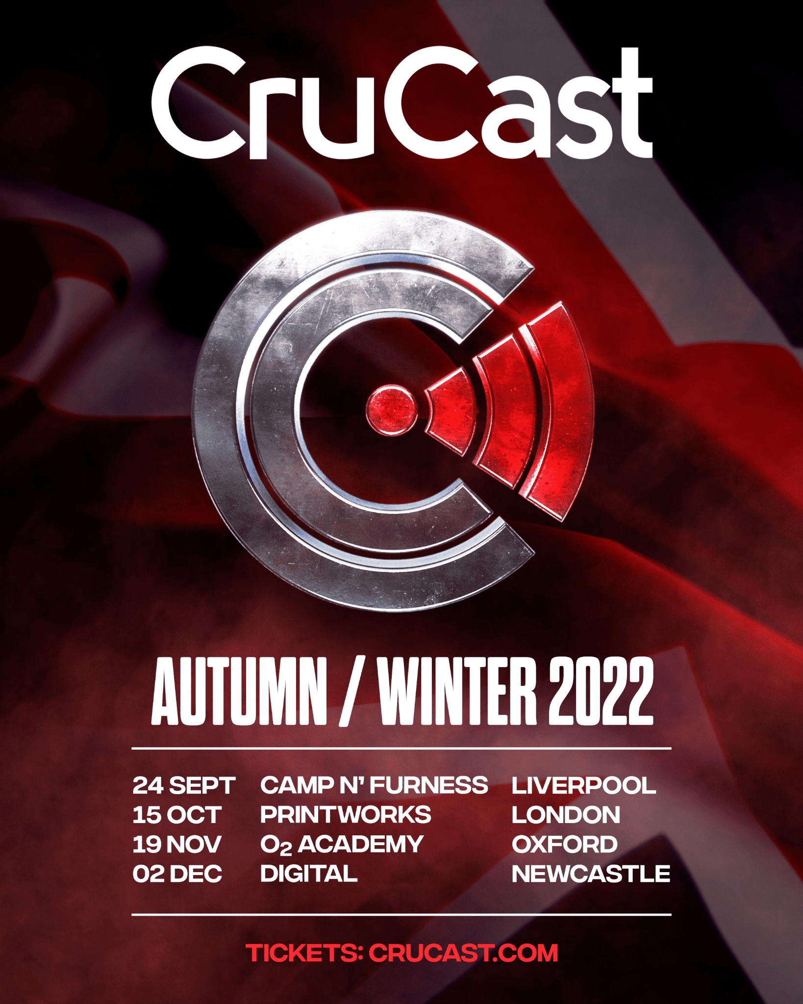 CruCast To Hold Indoor Festival At Printworks + Autumn Tour featuring Skepsis, Darkzy, Kanine, and more!