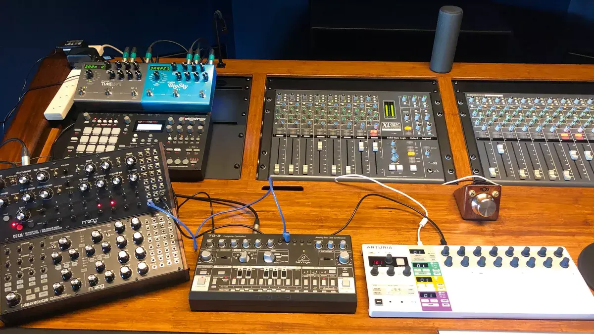 A few of the machines in Carl Cox's recording studio in Melbourne.