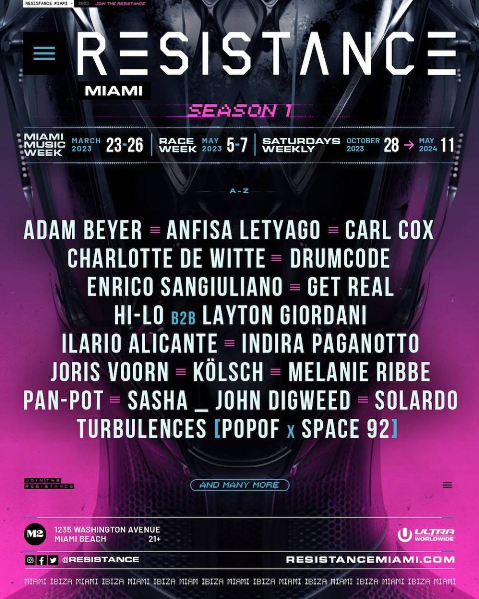 Carl Cox, Charlotte de Witte, More Headliners Revealed for Ultra’s First-Ever RESISTANCE Club Residency