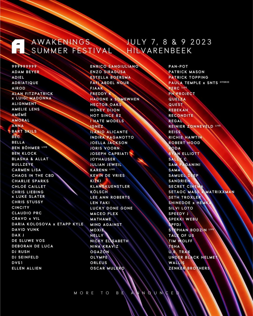 Awakenings Festival 2023 Lineup