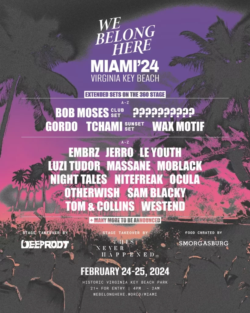 We Belong Here 2024 Phase 1 Lineup