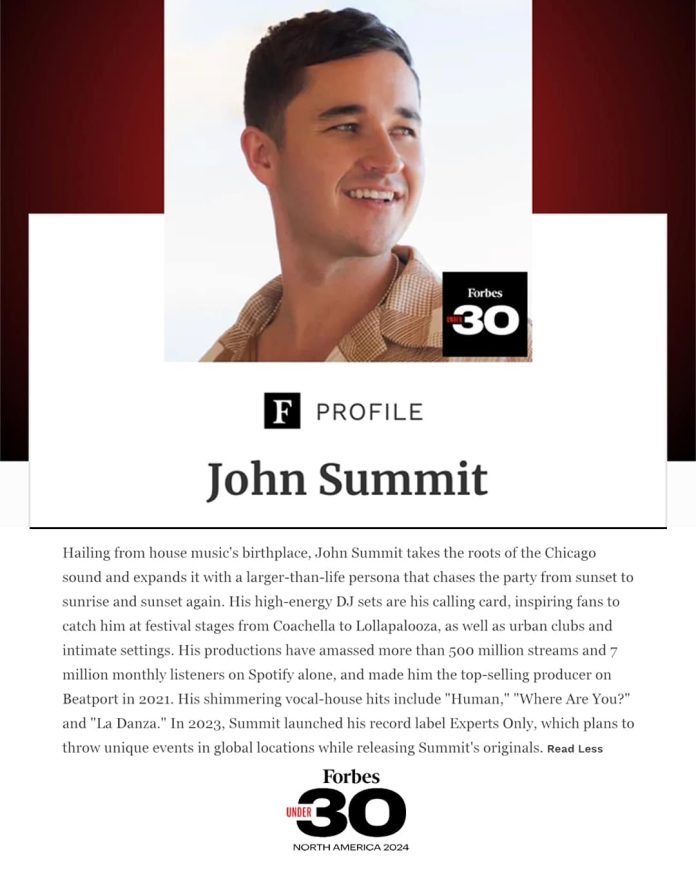 John Summit is the Only DJ on Forbes 30 Under 30