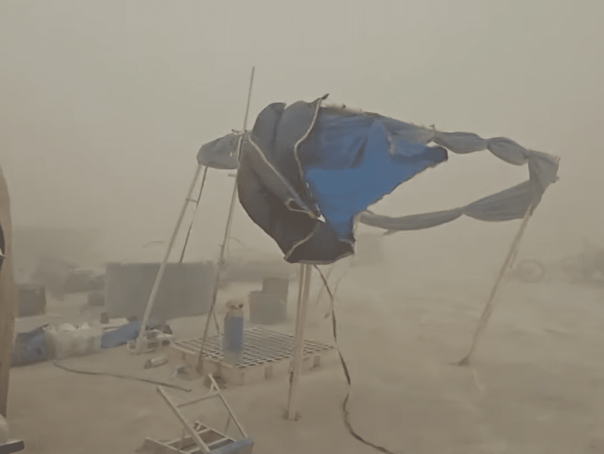 Burning Man Theme Camp Builds Ravaged by 45 MPH Windstorms