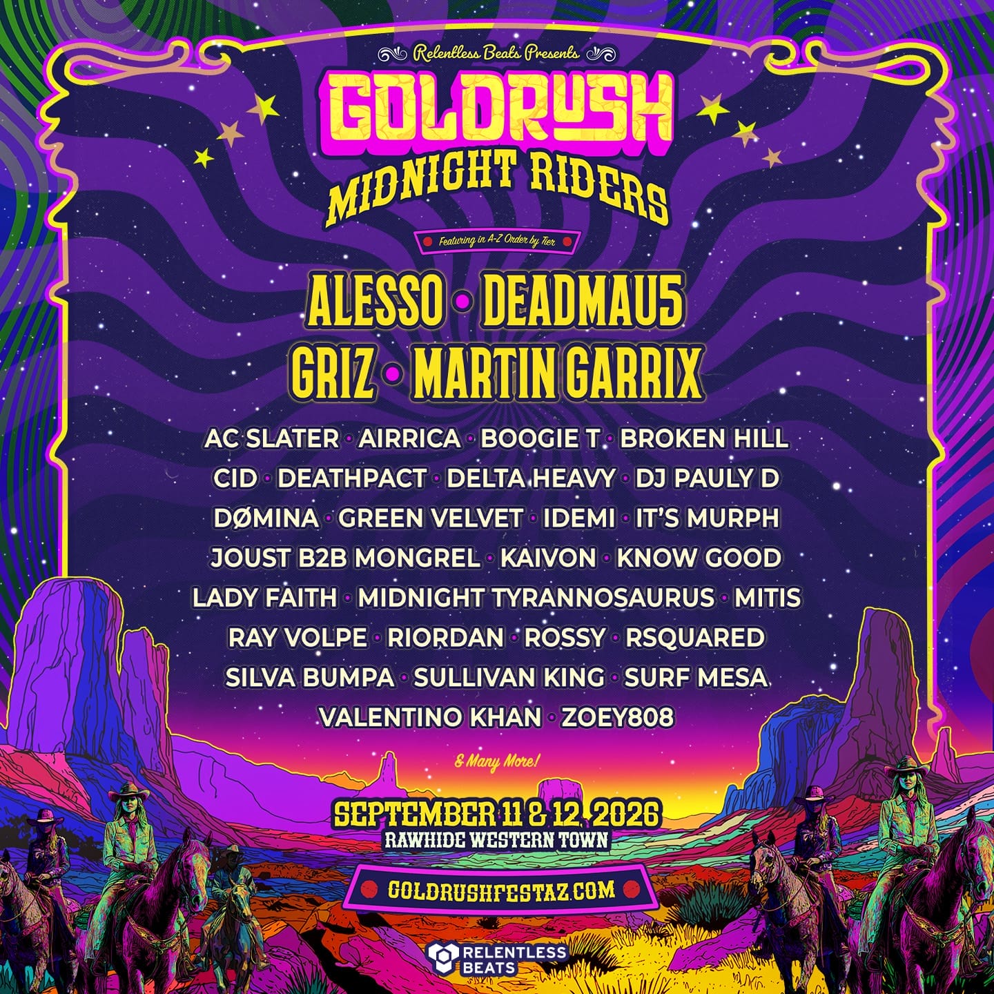 Goldrush: Midnight Riders Returns to Rawhide with Alesso, deadmau5, and More