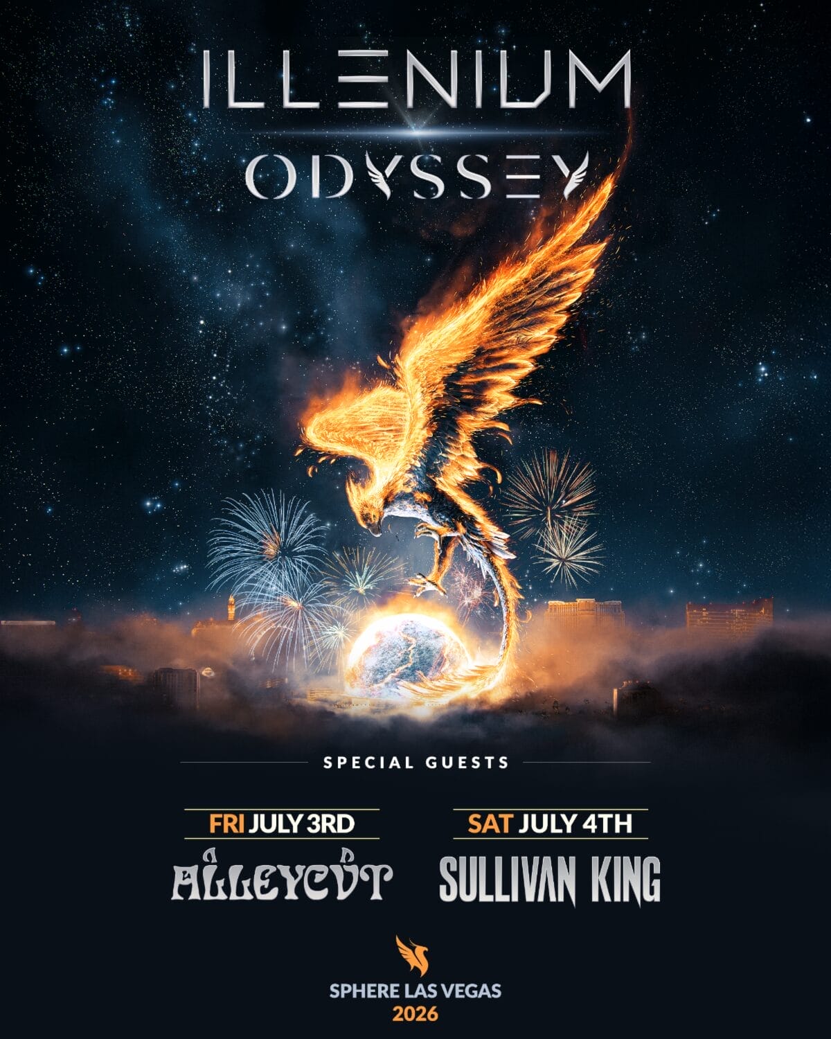 ILLENIUM Announces ALLEYCVT and Sullivan King as Final Guests for ‘ODYSSEY’ at Sphere